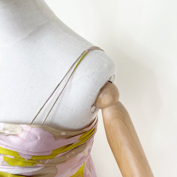 Vintage 60s 70s Custom Made Maxi Dress Gown Floral Print Pleated Romantic Boho - Picture 6 of 15